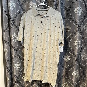 Gray Patterned Polo Shirt